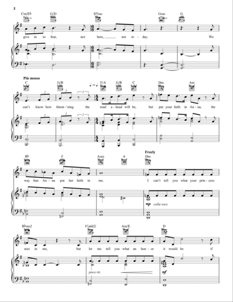 Hans Of The Southern Isles (Reprise) (from Frozen: The Broadway Musical) Piano, Vocal, Guitar scores gallery preview page 2