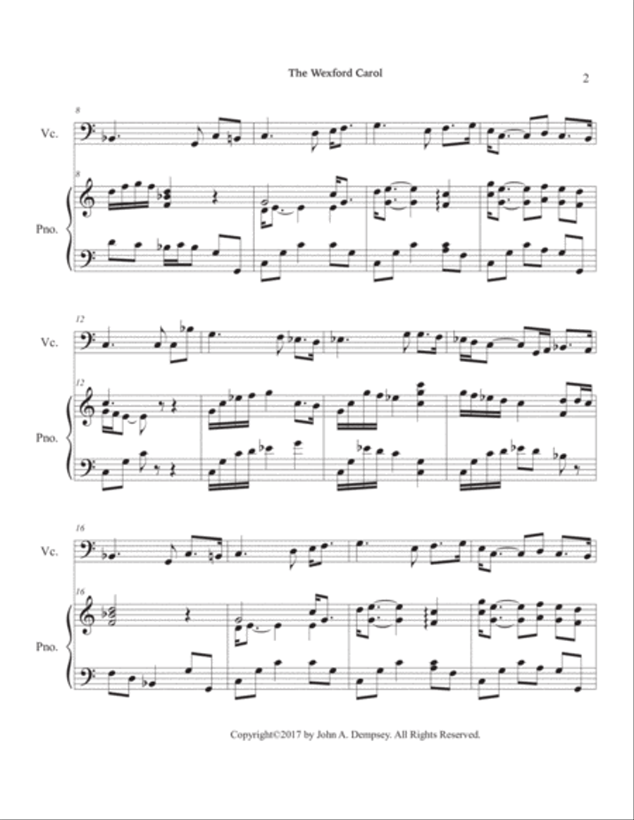 The Wexford Carol (Cello and Piano) Piano scores gallery preview page 6