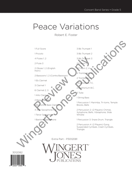 Peace Variations - Full Score
