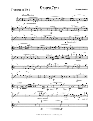 Trumpet Tune - instrumental parts and score