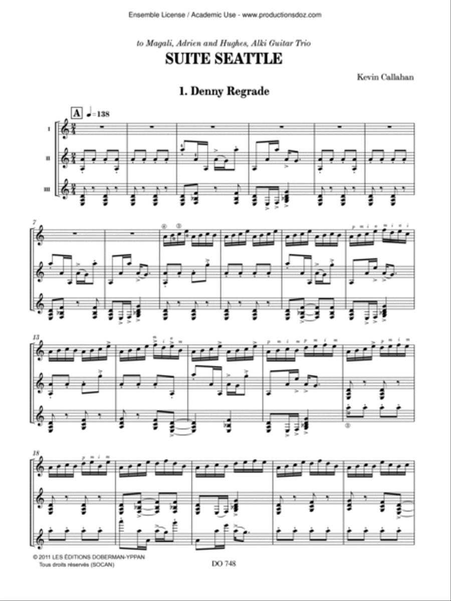 Suite Seattle Guitar Ensemble scores gallery preview page 3