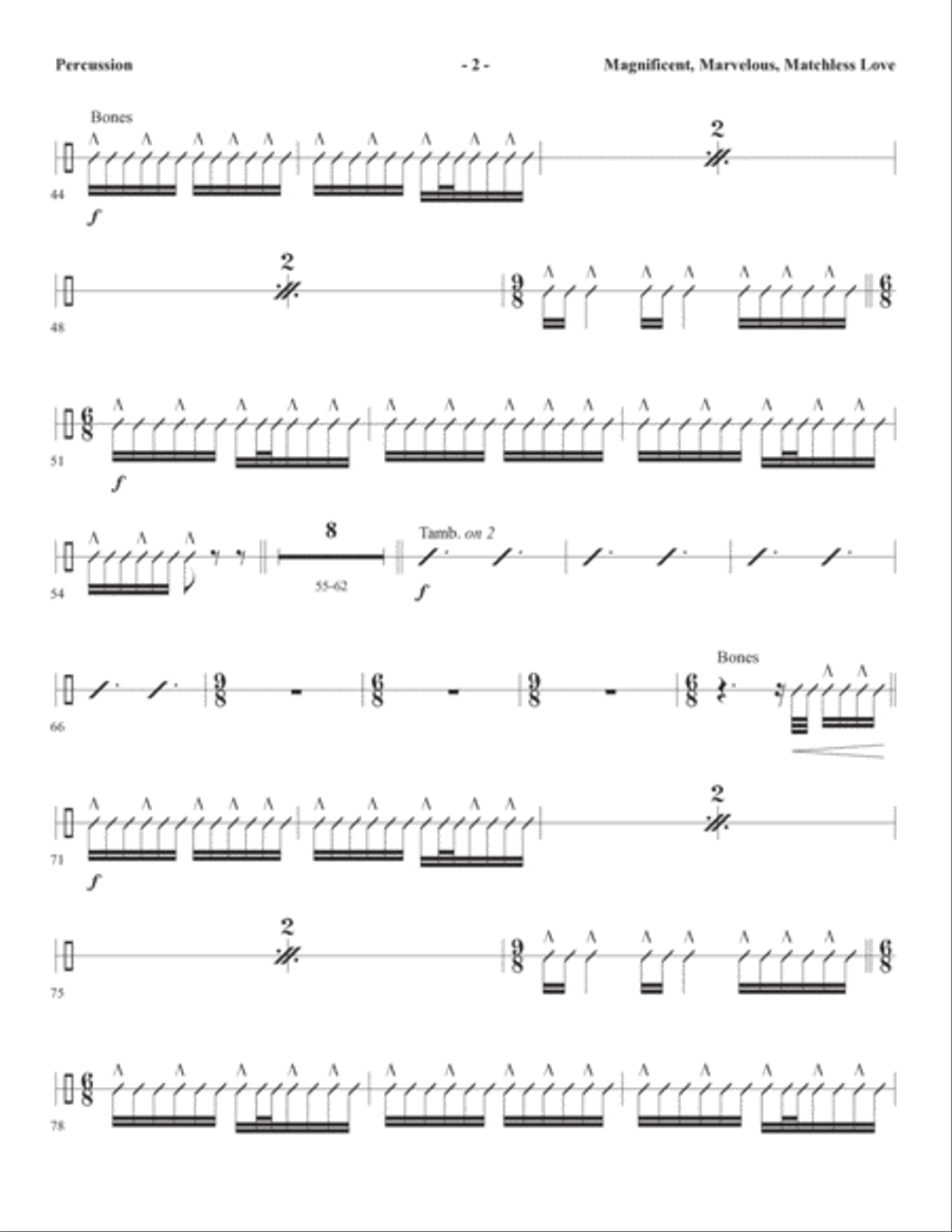 Magnificent, Marvelous, Matchless Love (arr. Joseph M. Martin) - Percussion Choir scores gallery preview page 2