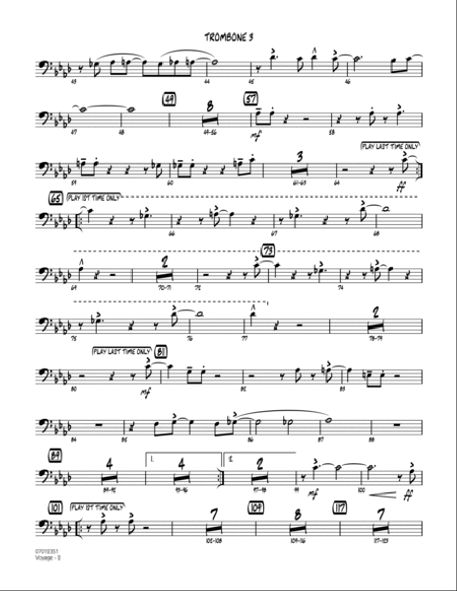 Voyage - Trombone 3 Voyage - Trombone 3 Trombone scores gallery preview page 2