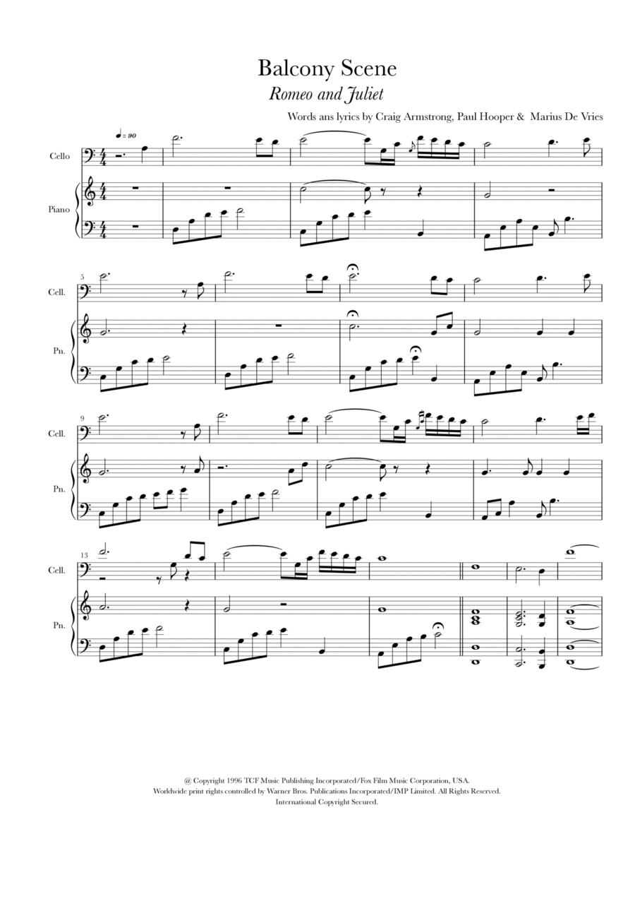 Balcony Scene Piano scores gallery preview page 1