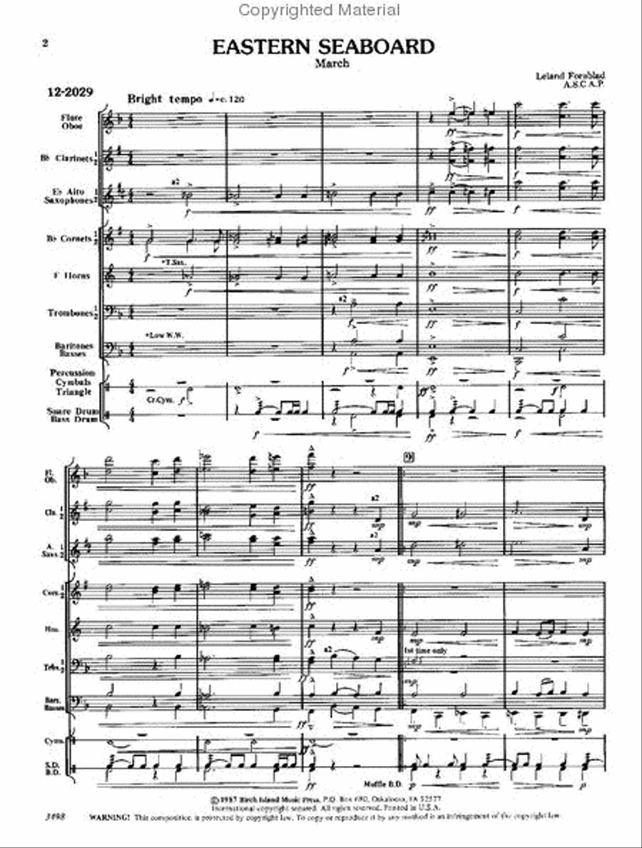Eastern Seaboard Concert Band scores gallery preview page 2