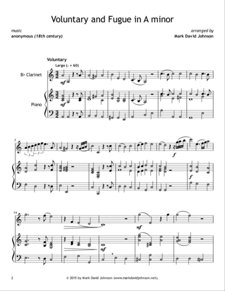 Voluntary and Fugue in A minor image number null