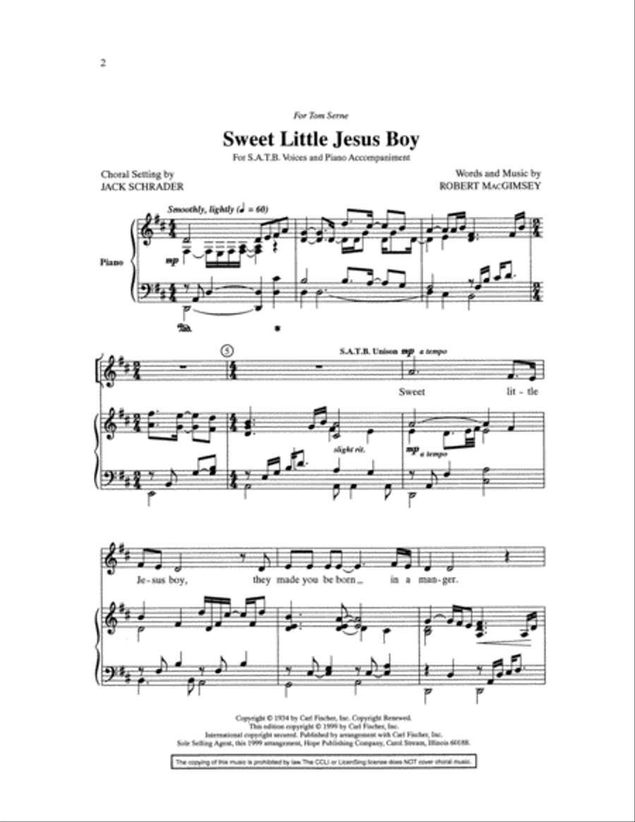 Sweet Little Jesus Boy Sweet Little Jesus Boy 4-Part scores gallery preview page 3