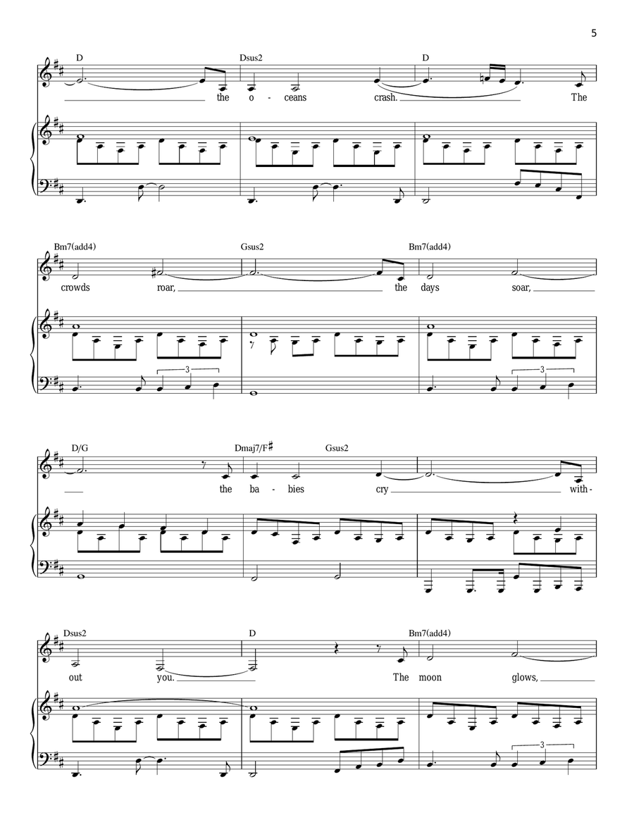 Without You Without You Piano, Vocal scores gallery preview page 5