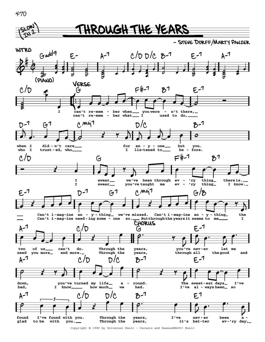 Through The Years Voice scores gallery preview page 1
