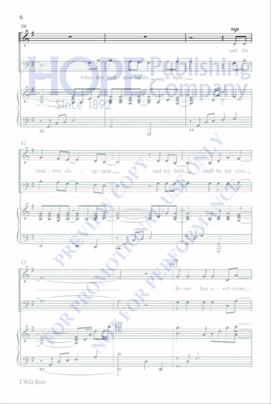 I Will Rise Choir scores gallery preview page 6