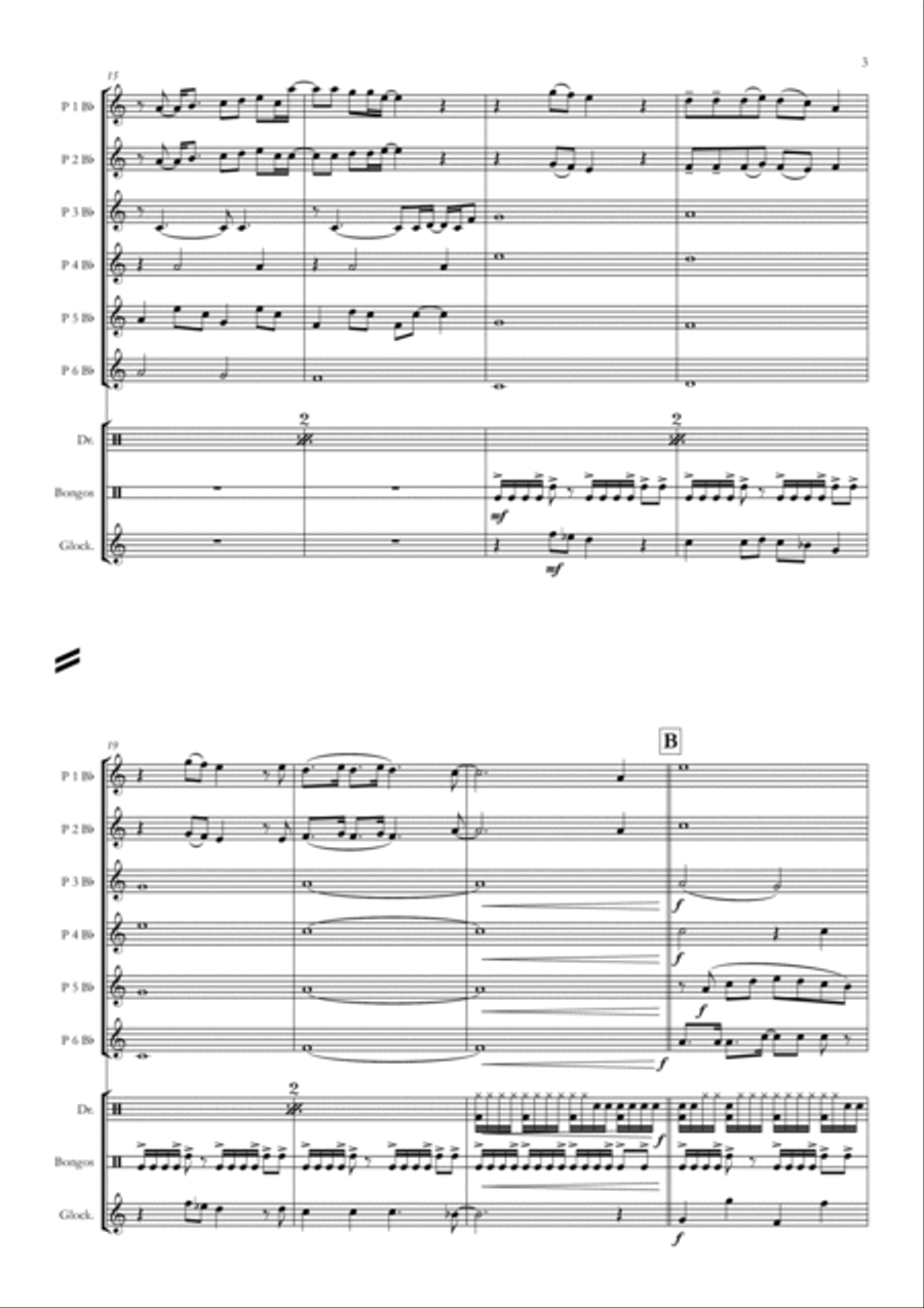 Sunday Bloody Sunday Concert Band scores gallery preview page 3