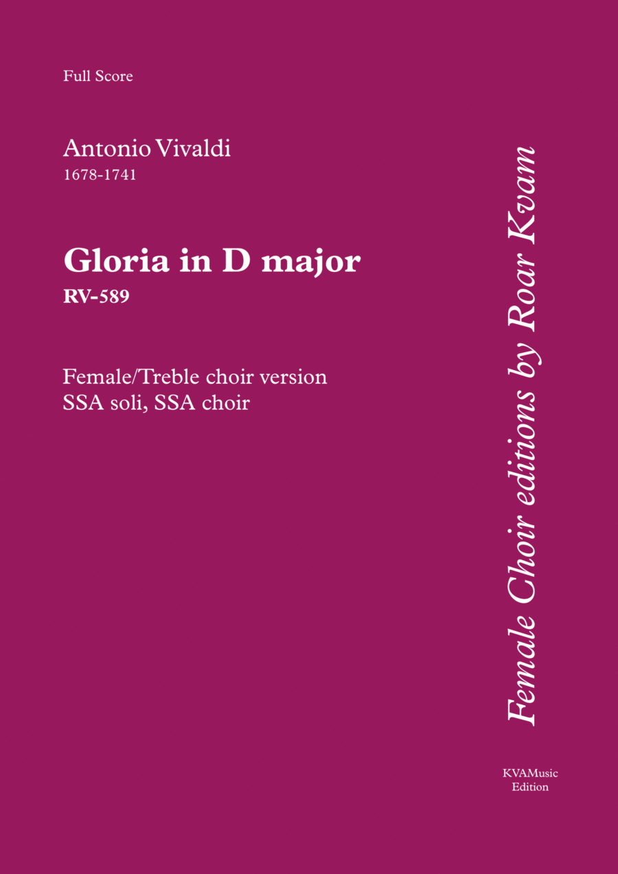 Vivaldi: Gloria in D major (SA soli, SSA choir edition) - Score Only SSA scores gallery preview page 1