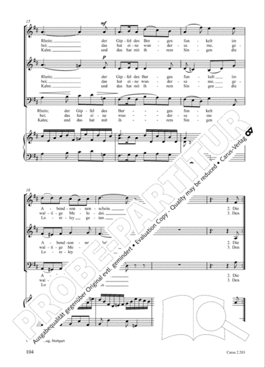 Loreley. Folk songs for choir (Loreley. Volkslieder fur Chor) Choir scores gallery preview page 109