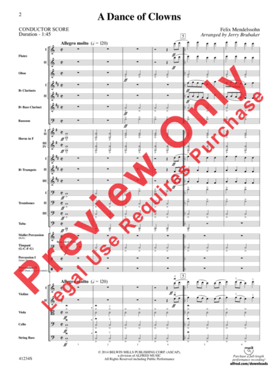 A Dance of Clowns Full Orchestra scores gallery preview page 3