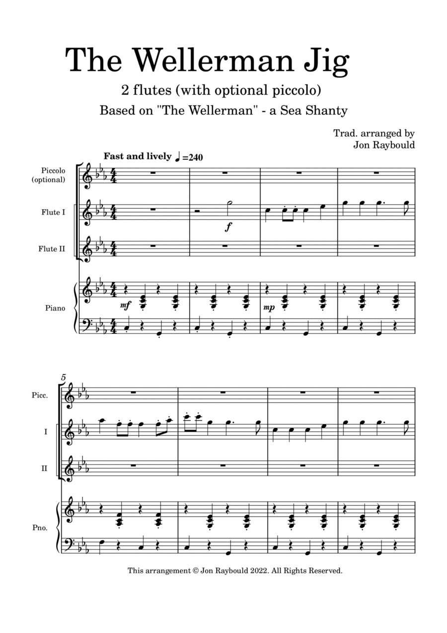 The Wellerman Jig Flute Duet scores gallery preview page 1