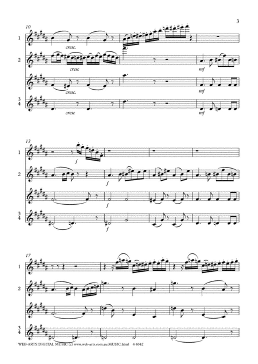 TUILLERIES from Pictures at an Exhibition for 4 flutes - MOUSSORGSKY Flute Quartet scores gallery preview page 3