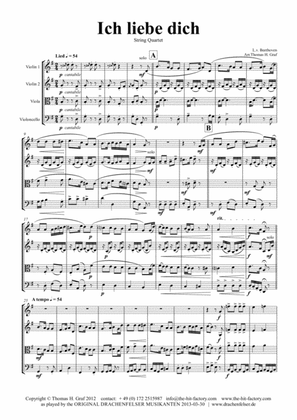Ich liebe dich - Beethoven goes Polka - String Quartet