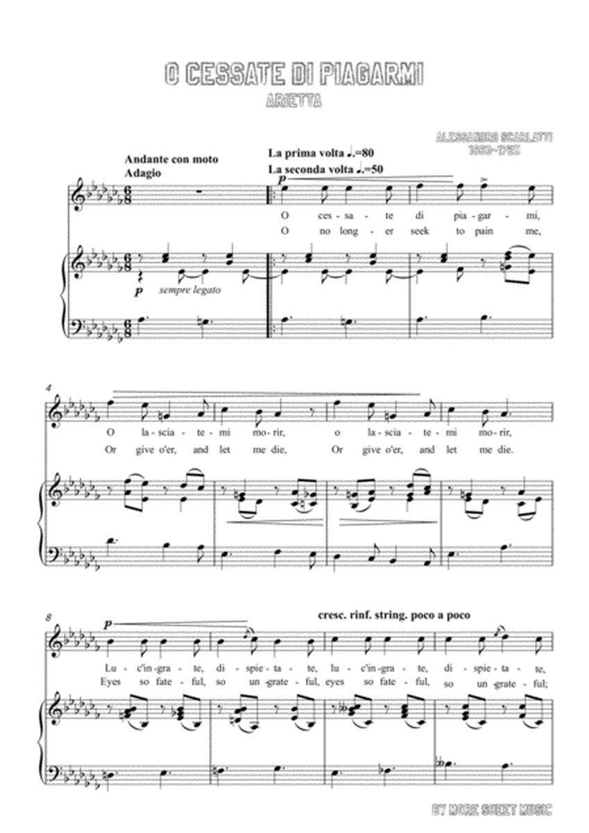 Scarlatti-O cessate di piagarmi in a flat minor,for Voice and Piano image number null