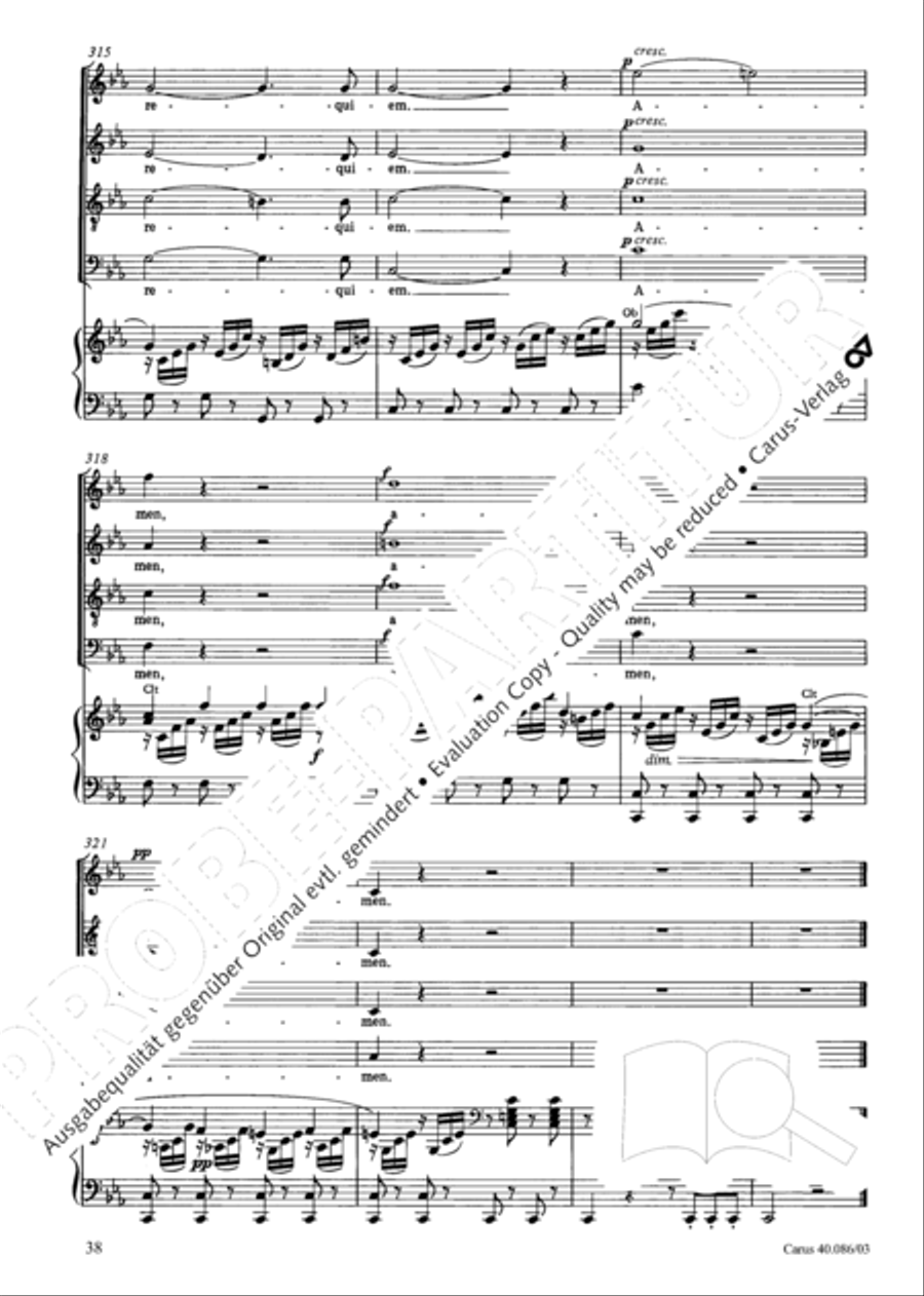 Requiem in C minor 4-Part scores gallery preview page 39
