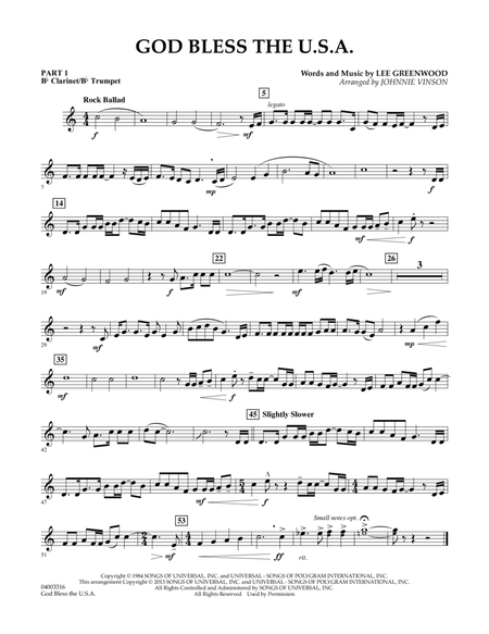 God Bless The U.S.A. - Pt.1 - Bb Clarinet/Bb Trumpet