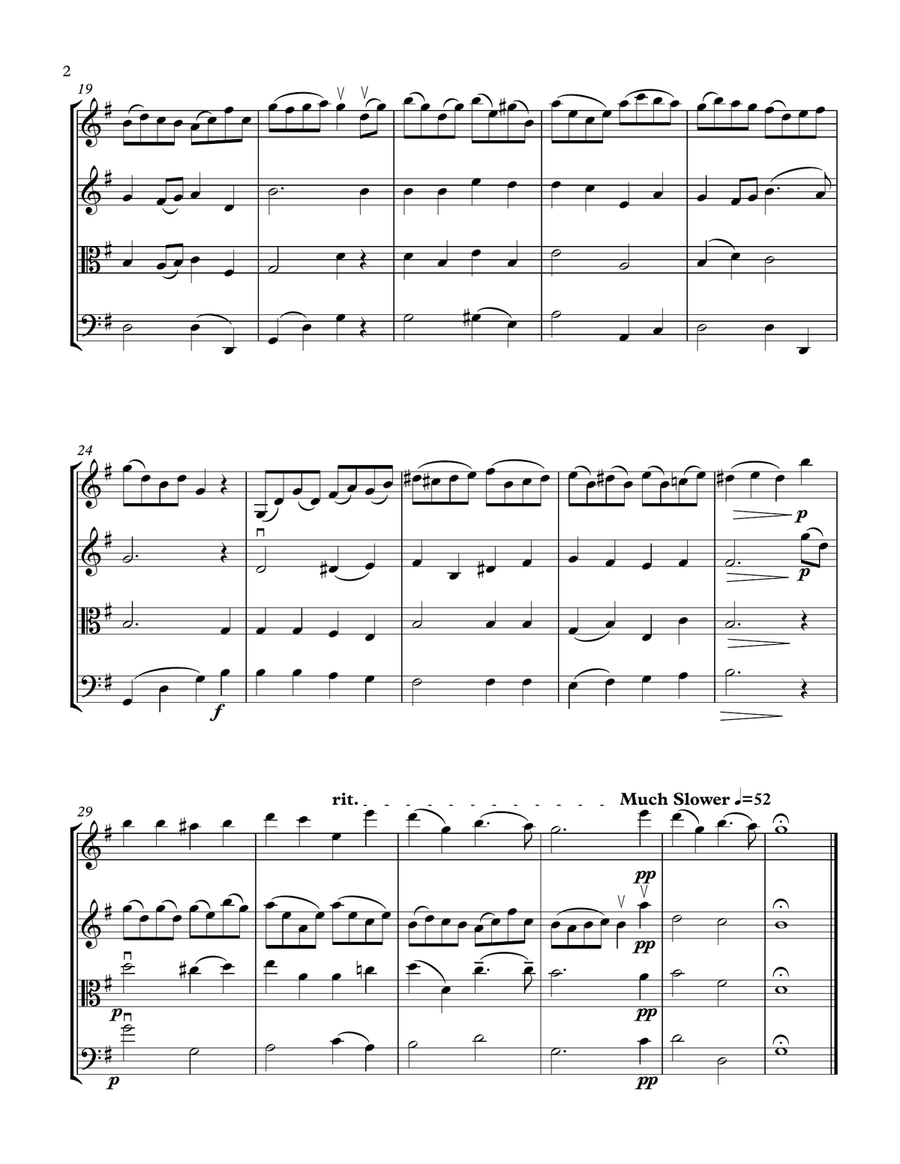 O Little Town of Bethlehem (String Quartet) String Quartet scores gallery preview page 2