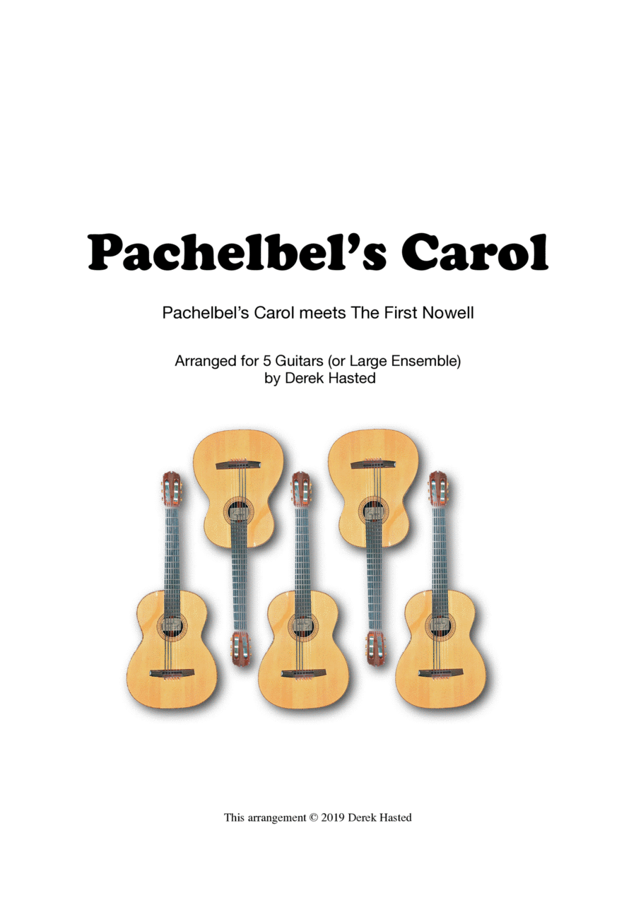 Pachelbel's Carol - Easy Guitar Quintet Guitar Ensemble scores gallery preview page 1