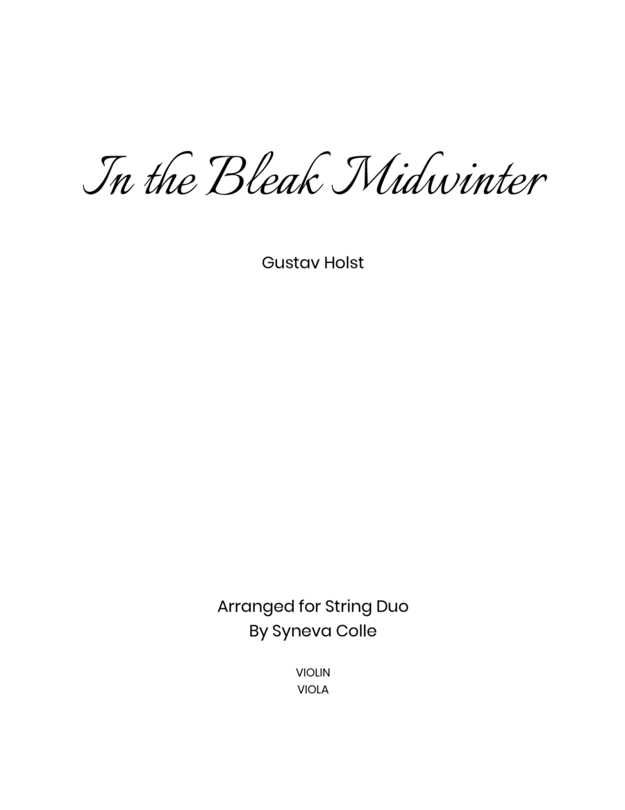In the Bleak Midwinter In the Bleak Midwinter String Duet scores gallery preview page 1