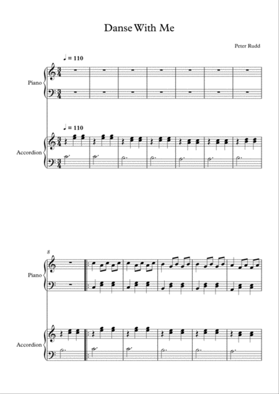 Danse With Me Easy Piano scores gallery preview page 1