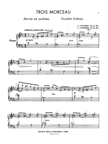 Trois Morceau Op.45