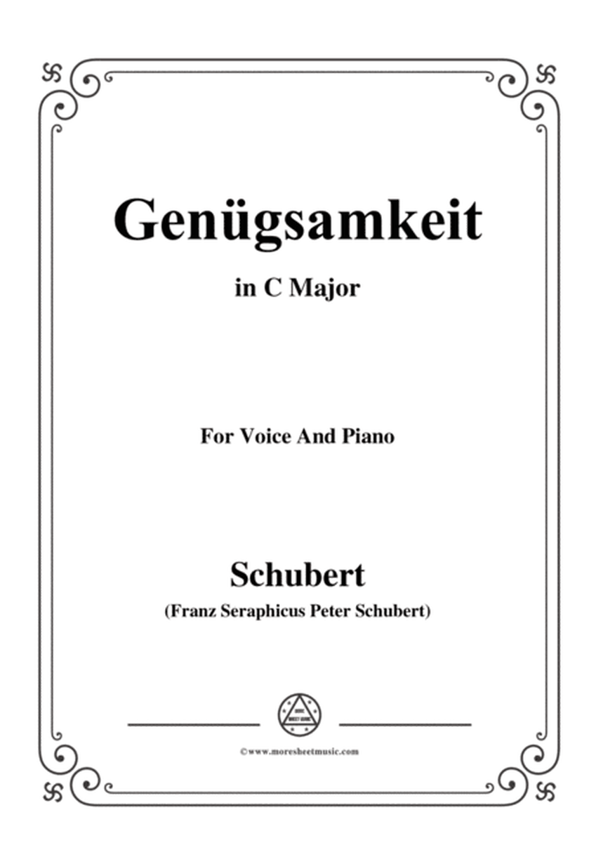 Schubert-Genügsamkeit,in C Major,Op.109 No.2,for Voice and Piano image number null