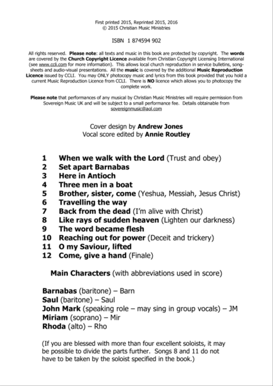 Barnabas - a Roger Jones musical 4-Part scores gallery preview page 3