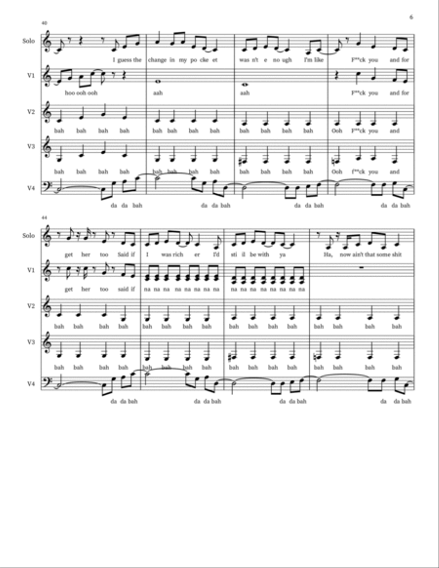 Fuck You 4-Part scores gallery preview page 6
