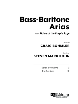 Book cover for Bass-Baritone Arias: from Riders of the Purple Sage