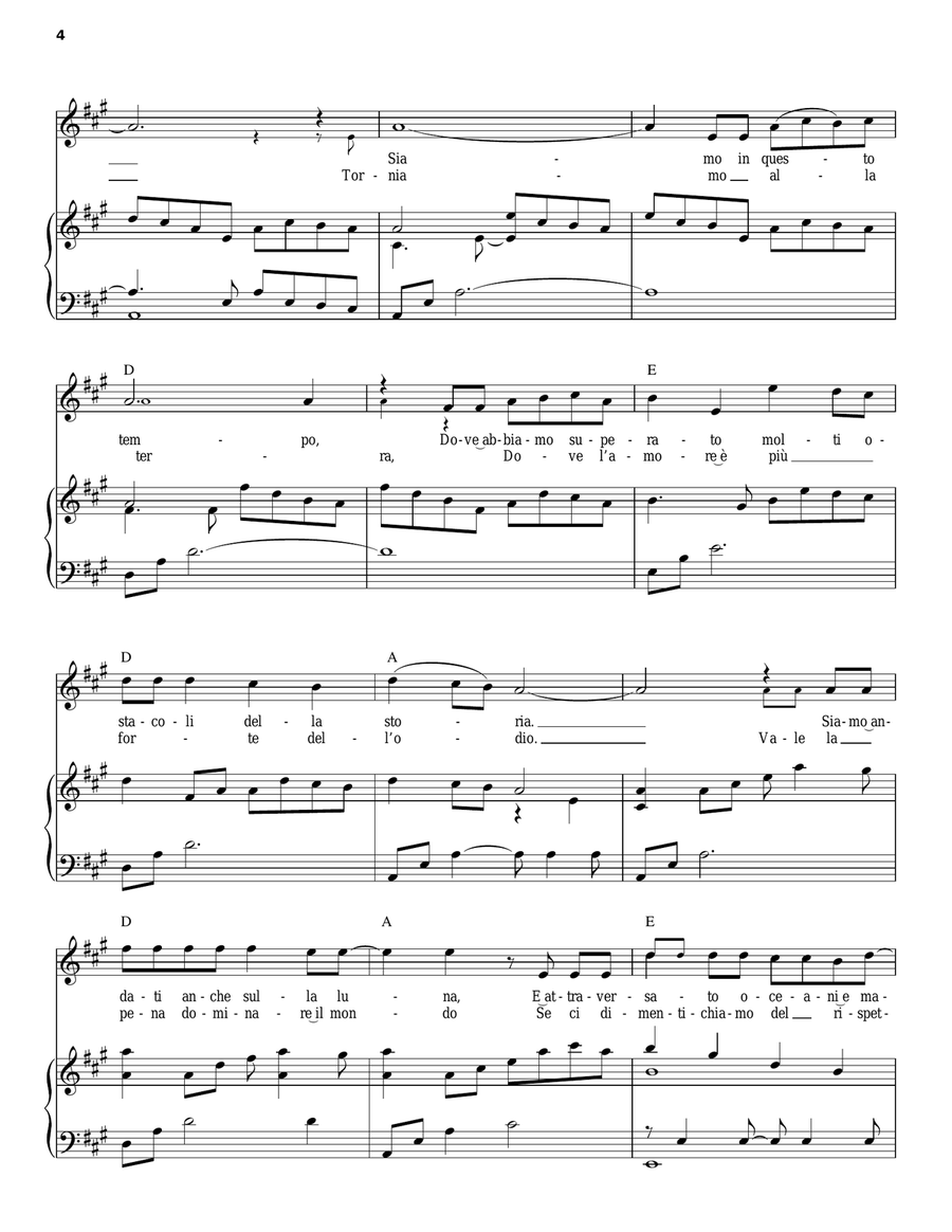 Omaggio Piano, Vocal, Guitar scores gallery preview page 4