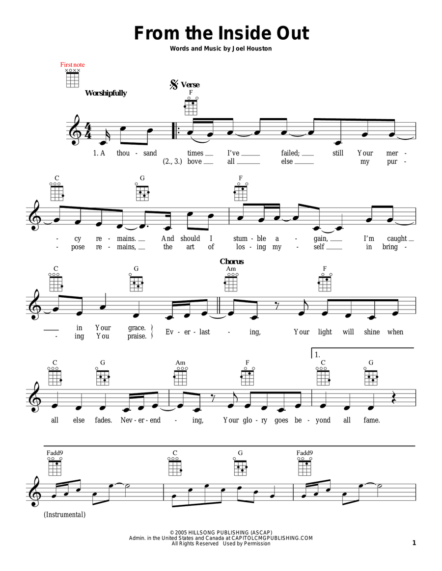 From The Inside Out Ukulele scores gallery preview page 1