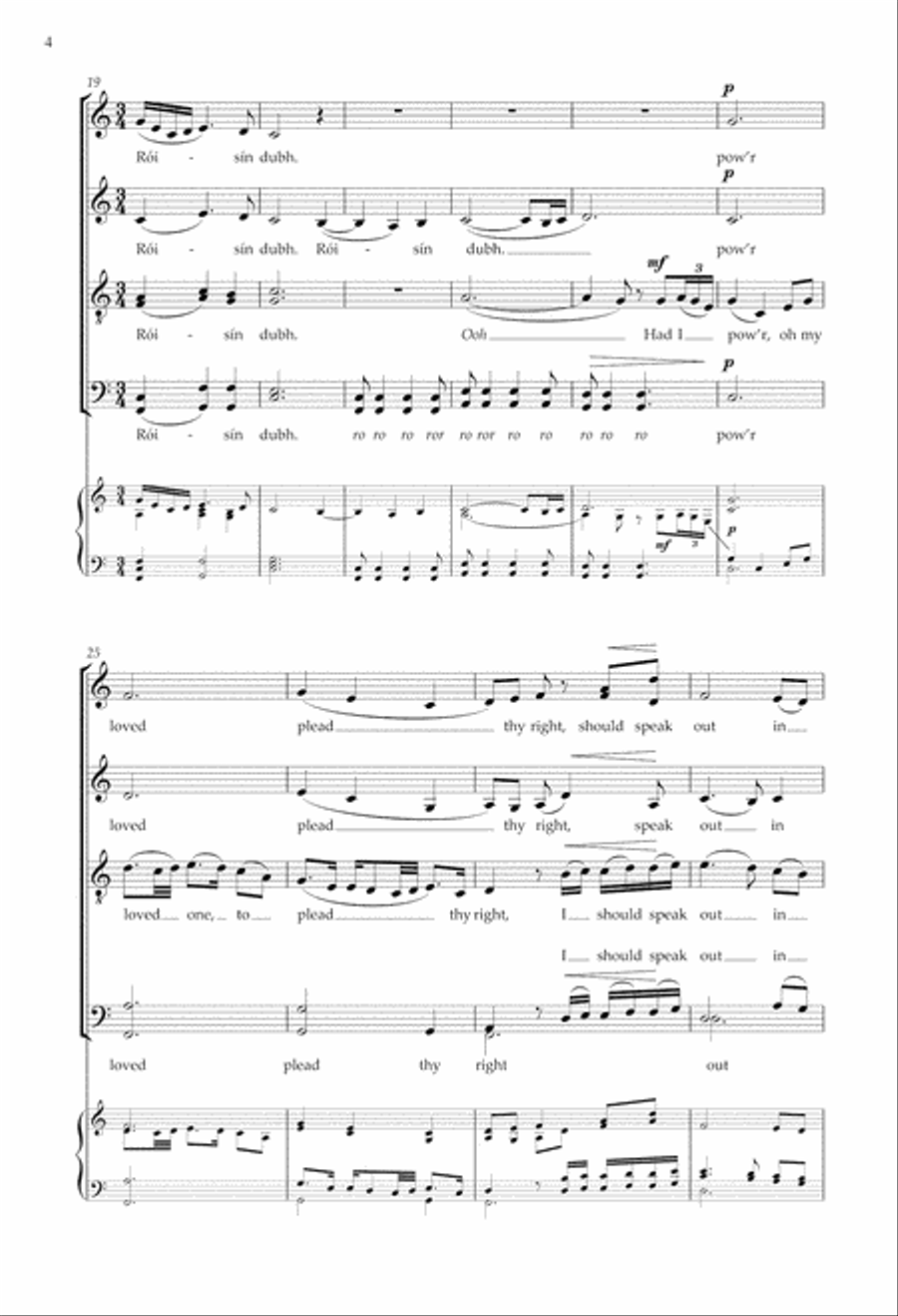 Róisín dubh from Danny Boy: Three Irish Ballads 4-Part scores gallery preview page 4