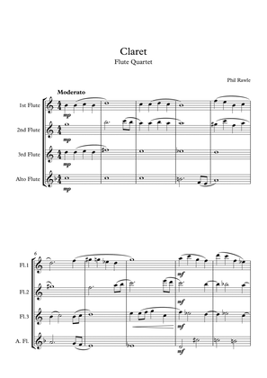 Book cover for Claret - Flute Quartet