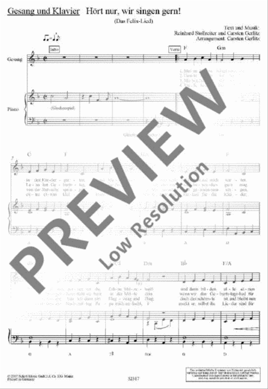 Hört nur, wir singen gern! Children's Choir scores gallery preview page 2