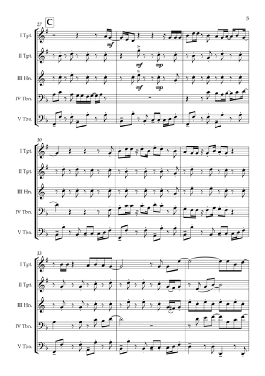 Love Is An Open Door Brass Quintet scores gallery preview page 6