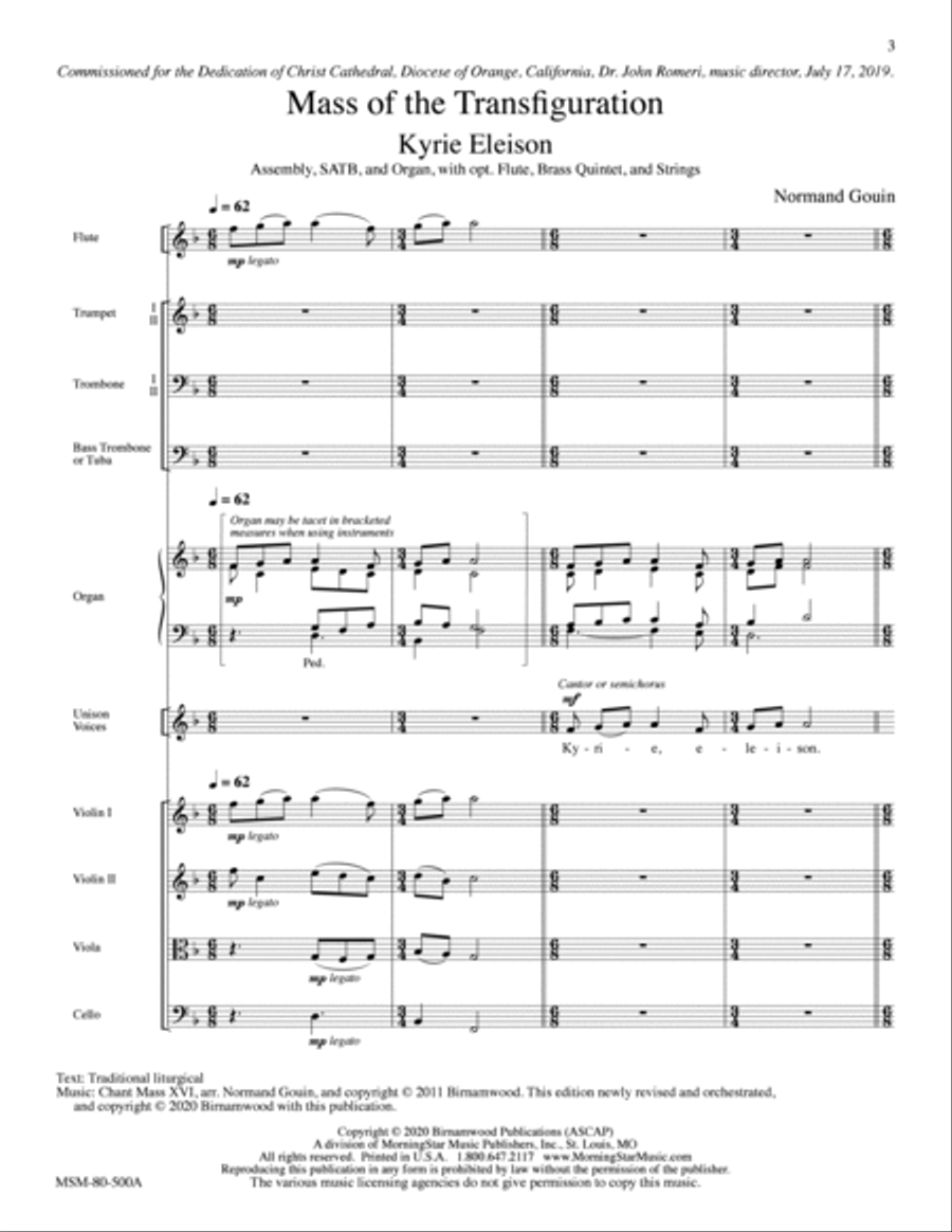 Mass of the Transfiguration (Full Score)