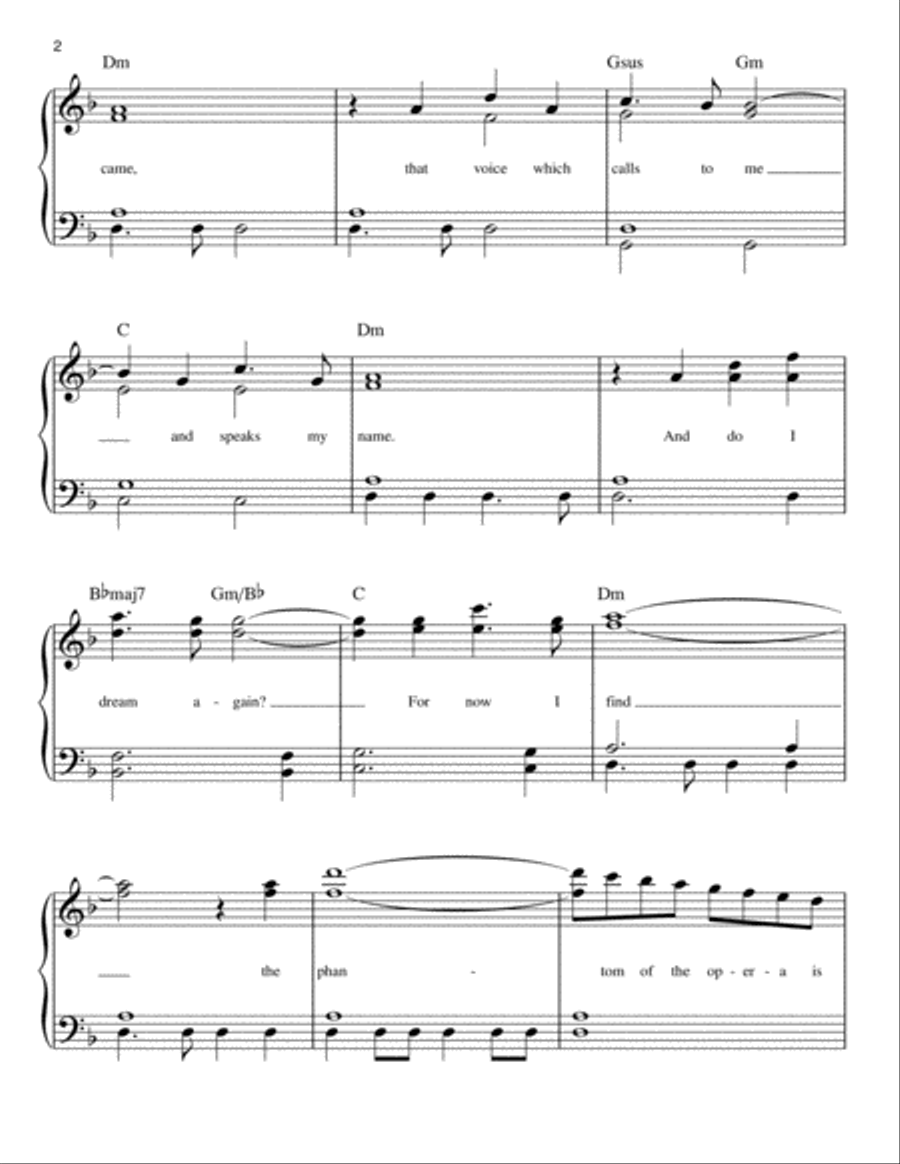 The Phantom Of The Opera Easy Piano scores gallery preview page 2