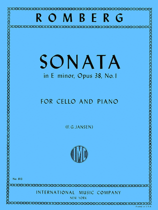 Book cover for Sonata in E minor, Op. 38 No. 1
