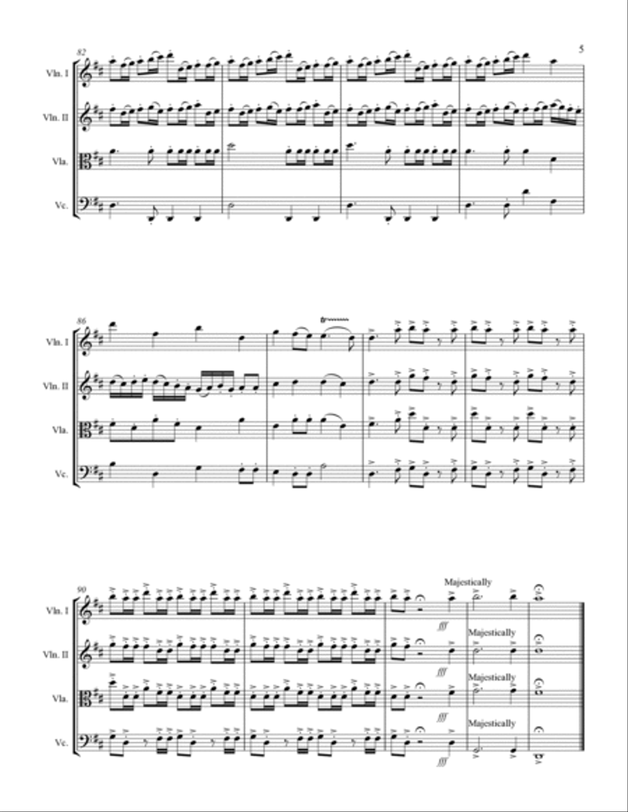 Handel - Hallelujah Chorus from Messiah (for String Quartet) String Quartet scores gallery preview page 6