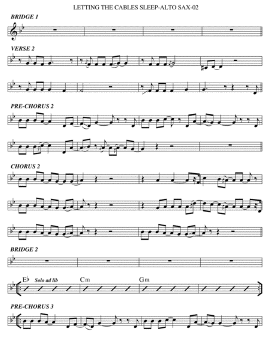 Letting The Cables Sleep Letting The Cables Sleep Alto Saxophone scores gallery preview page 2