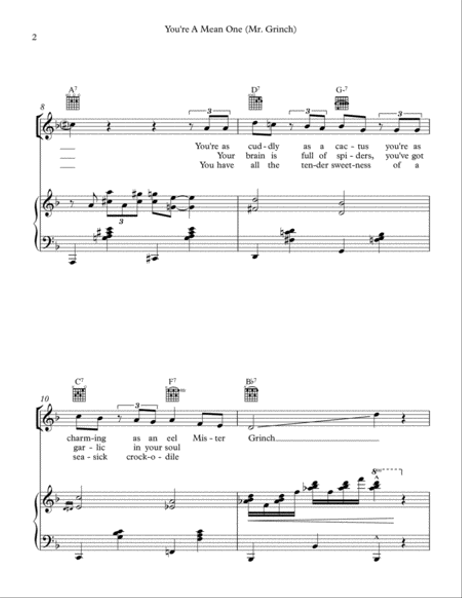 You're A Mean One, Mr. Grinch Voice scores gallery preview page 2