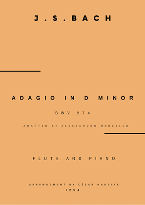 Book cover for Adagio (BWV 974) - Flute and Piano (Full Score and Parts)
