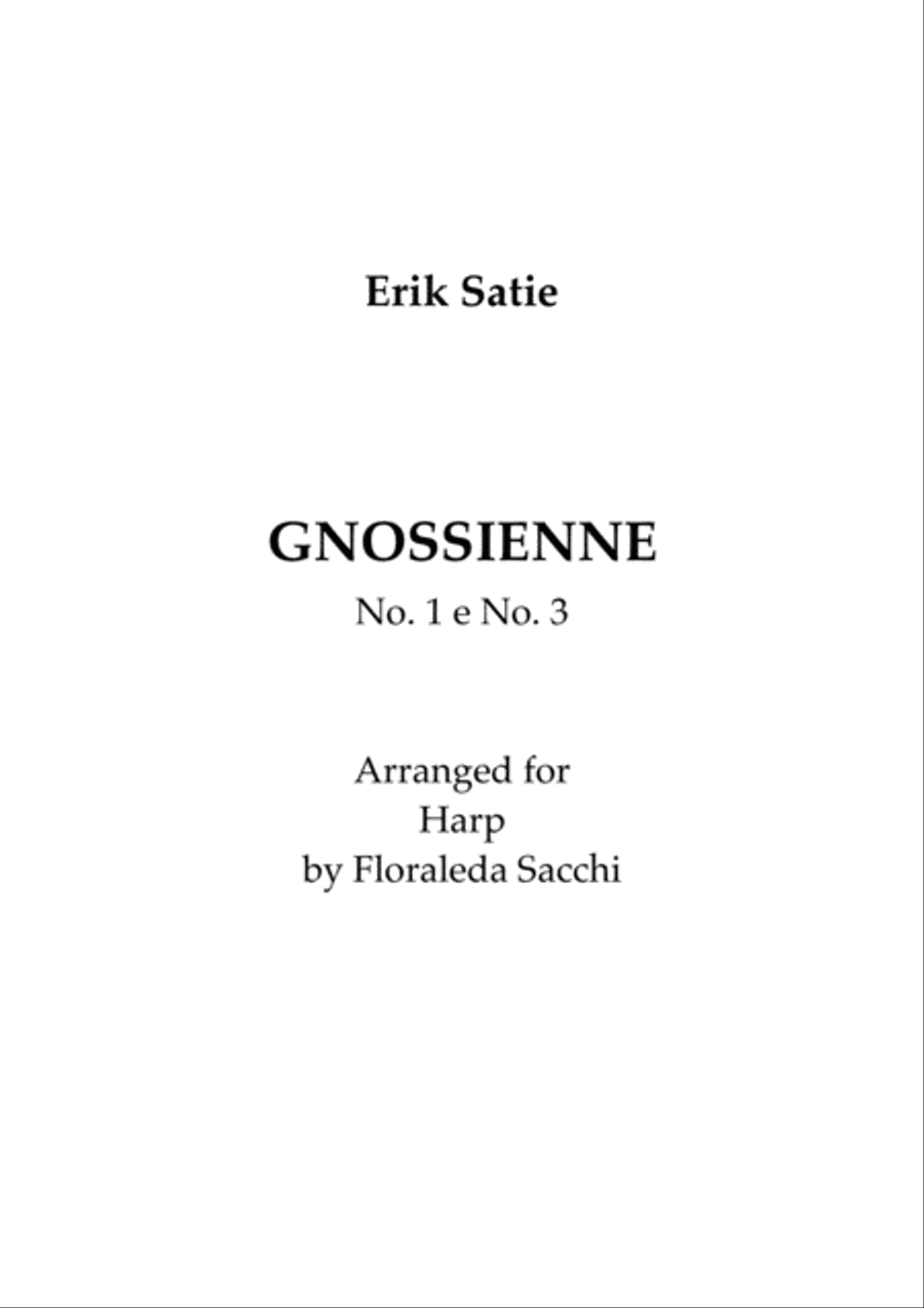 Gnossienne 1 & 3 Gnossienne 1 & 3 Harp scores gallery preview page 1