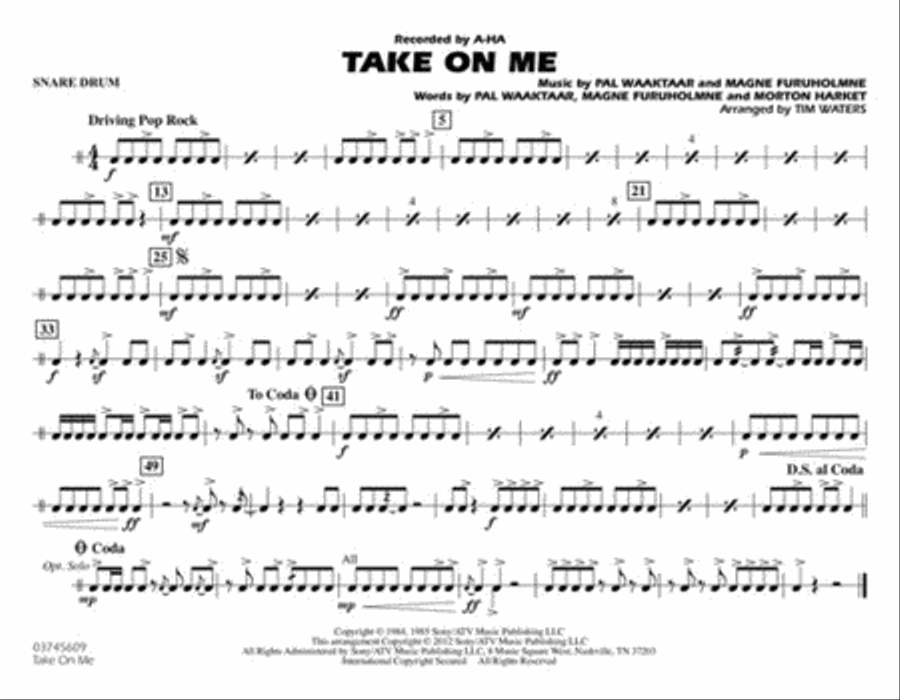 Take on Me Marching Band scores gallery preview page 9