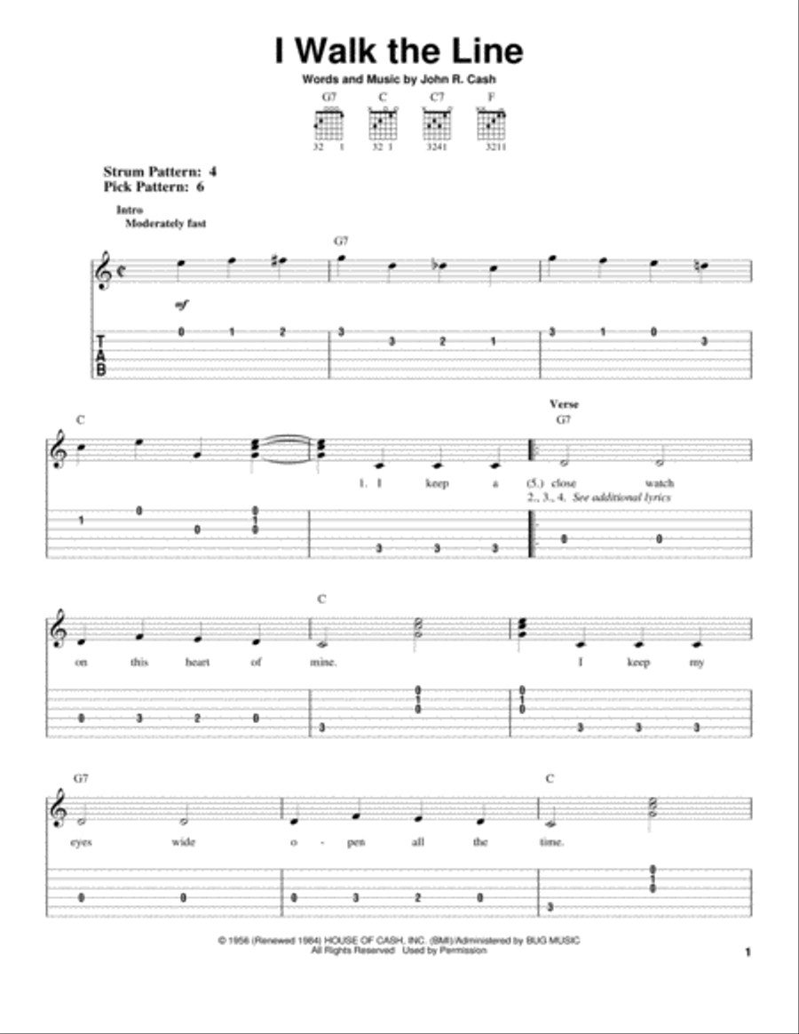 I Walk The Line Acoustic Guitar scores gallery preview page 1