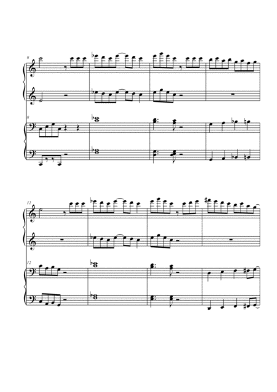 Cha Cha piano 4 hands Piano Duet scores gallery preview page 2